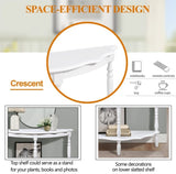 42'' Retro Circular Curved Half-Moon Console Table with Cloud Design Top and Open Shelf Solid Wood W1202P155405