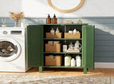 Forest Green MDF Painted with Vertical Stripes, 60*30*80cm, Double Door Bathroom Vanity 44803152