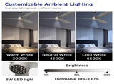 52 Inch Ceiling Fans with Lights Led Remote Control Low Profile Flush Mount for Living Room Bedroom 63174753