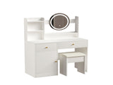 Fashion Vanity Desk with Mirror Lights for Makeup Cushioned Chair, Vanity Mirror with Lights W2699P214618