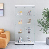 ZNTS Two-door Glass Display Cabinet 4 Shelves with Door, Floor Standing Curio Bookshelf for Living Room 95962765