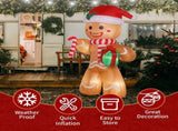 8ft 15W 5 LED Lights Gingerbread Man Holding Gift Garden Gingerbread Man Decoration 48266409