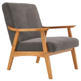 ZNTS Solid Wood Armrest Teddy Velvet Simple Single Indoor Lounge Chair Backrest Dark Grey 21905231