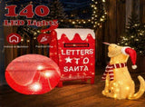 3.2FT Dog & Mailbox with 140 Warm White Wire Lights, Red Fabric Christmas Decor, US Plug 46031520
