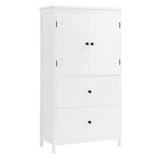 ZNTS Bathroom Storage Cabinet, Cabinet with Two Doors and Drawers, Adjustable Shelf, MDF Board, White 98836434