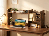 Expandable Desktop Bookshelf Organizer, 26"-38" Adjustable Length Countertop Storage Hutch with 10314165