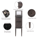 ZNTS Standing Jewelry Armoire with Mirror, 5 Drawers & 8 Necklace Hooks, Jewelry Cabinet Chest with Top 64066253