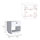 Paris 1 Drawer Nightstand , End Table, Side Table Open Lower Shelf -White B07092136