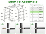 Freestanding Metal Trellis Arch Multi-Size Adjustable Modular Pipe Design, Black Iron Frame 81140727