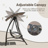 2-Seat Patio Chair, Outdoor Porch with Adjustable Canopy and Durable Steel Frame, Patio W1859110126