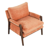 ZNTS Mid-Century Modern Velvet Accent Chair,Leisure Chair with Solid Wood and Thick Seat Cushion for WF301654AAG