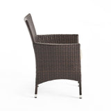 ZNTS Clementine Outdoor Multibrown PE Wicker Dining Chairs 56447.00ABEI