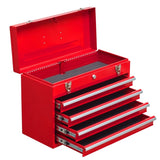 Metal Tool Box with 4 Drawers Portable Steel Tool Chest with Metal Cylinder Lock and Latch Closure, 21592747