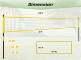 32'x3' Heavy-Duty Volleyball Net Set - 3-Level Adjustable Poles, Anti-Sag Winch, All-Inclusive 66575122