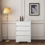 4 Drawer Dresser, Chest of Drawers Without Handle, White Dresser for Bedroom 100% Waterproof, Modern W132166400