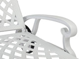 193*64.5*93cm Backrest Adjustable Courtyard Cast Aluminum Lying Bed White 04914009