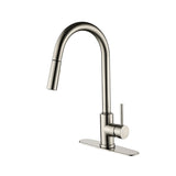 ZNTS Single Handle High Arc Pull Out Kitchen Faucet,Single Level Stainless Steel Kitchen Sink Faucets 15374222