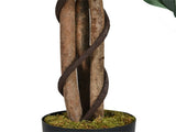 4FT Artificial Ficus Tree - 504 PEVA/Polyester Leaves, Multiple Trunks, Green 44479741