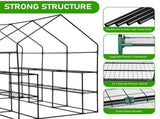Large Walk-in Greenhouse with PE Cover & Side Windows, 12-Shelf Indoor Outdoor Portable Greenhouse 22390785