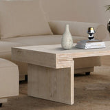 American Vintage Industrial Coffee Table, Premium Reclaimed Wood Texture Rectangular Design, W1445P287874