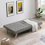 WOOD FRAME, STAINLESS LEG, FUTON, SOFA BED GREY W2297P247601