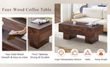 Modern Simple Walnut Colored Texture Sticker MDF Coffee Table - 43.3"x21.6"x17.2" Practical W1151P230543