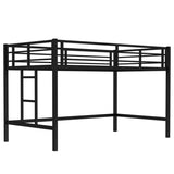 Twin Size Metal Loft Bed, Loft Bed with Easy Climbing Ladder and Guardrails for Kids, Black 13086295