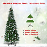 5 Feet Artificial Christmas Tree with Pine Cones 70561720