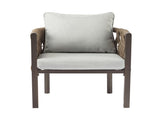 2-Pieces Outdoor Metal Patio Club Chair, Patio Arm Chair with Cushion, Modern Outdoor N780P254451B