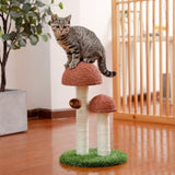 ZNTS Cat Scratching Post Mushroom Claw Scratcher with Natural Sisal Ropes Interactive Dangling Ball for 03002290