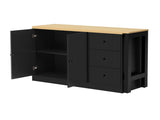 89.7''Wooden Sideboard with Extendable Table,Multifunctional Storage Cabinet with 2 Doors N711P334768O
