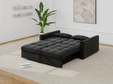 Corduroy Double Sleeper Sofa With Pull-Out Bed, 2 Pillows & Side Storage Pocket 26761074