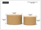 MDF side table/coffee table/end table/nesting table set of 2 with oak veneer for living W87640118