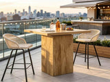 39.4" Square Bar Table, High Top Bistro Pub Table for Dining & Cocktails 63371902
