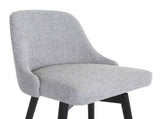 Cylis 26" Swivel Black Wood Counter Stool in Light Gray Fabric B2736P511333