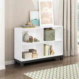 White Finish 4-Shelf Bookcase Wooden Furniture 1pc B011P255287