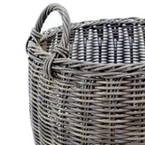 2-Pack Stackable Hand Woven Wicker Storage and Laundry Basket with Handles B046P144640