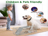 2PCS 24 Inch Humane Live Animal Trap Cage, Galvanized Steel Catch and Release Trap for Squirrel, 49318074