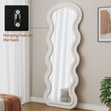 Flannel Full Length Wave Floor Mirror for Bedroom living room Hanging or Against The Wall W347P325002