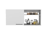 Stackable Wall Storage Cabinet 24" H, Two Internal Shelves, Two External Storage Shelves, One Door, B097133151