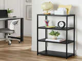 4-Shelf Metal Frame Bookcase, Black Finish 56197427
