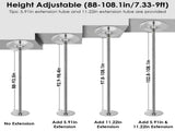 Stripper Dance Pole 45mm Spinning Static Dancing Pole with 88-108.1in Adjustable Height 551LBS 97088499