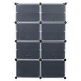 ZNTS 7-Tier Portable 28 Pair Shoe Rack Organizer 14 Grids Tower Shelf Storage Cabinet Stand Expandable 95502788