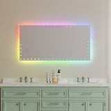 ZNTS 48X24 inch LED Bathroom Mirror with Lights Backlit RGB Color Changing Lighted Mirror for Bathroom W1820122114