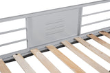 ZNTS Metal Twin over Full Bunk Bed/ Heavy-duty Sturdy Metal/ Noise Reduced/ Safety Vent Board Guardrail/ W427P154966