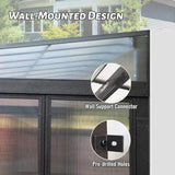 12x16FT All Season Sunroom, Outdoor Permanent Wall Mounted Solarium with Detachable Polycarbonate W1859P238682