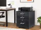 Black Wood Grain Density Board Three Drawers Wooden Filing Cabinet 80897814