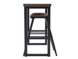 Bar Table and Chairs Set 1 Table 2 Chairs Gray 47.2"15.4"39.4" Curved Saddle Seat Bar Set 5cm 05869587