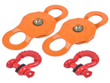 2Pcs Pack Snatch Block Towing Pulley w/ Shackle Heavy Duty Offroad Recovery Winch 10550946