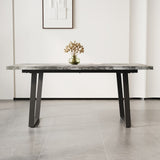 Simple and modern design, 6-person dining table, 62.9-inch rectangular wooden dining table, perfect W1727P241149